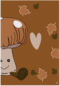Champignon enchant&eacute; au c&oelig;ur de l'automne
